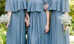 Stylish Long Navy Blue Bridesmaid Dresses